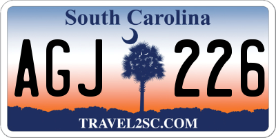 SC license plate AGJ226