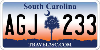 SC license plate AGJ233