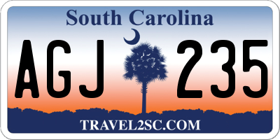 SC license plate AGJ235