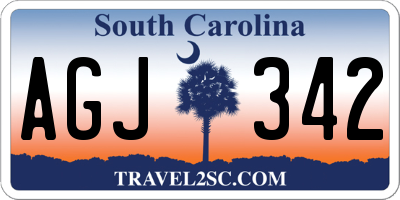 SC license plate AGJ342