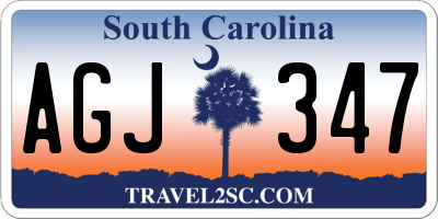 SC license plate AGJ347