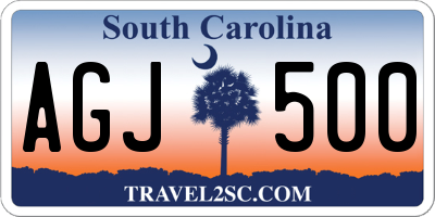 SC license plate AGJ500