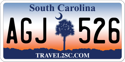 SC license plate AGJ526
