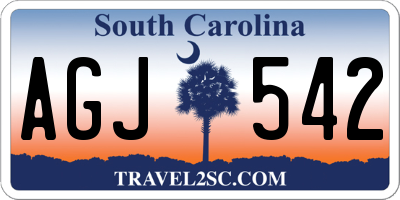 SC license plate AGJ542