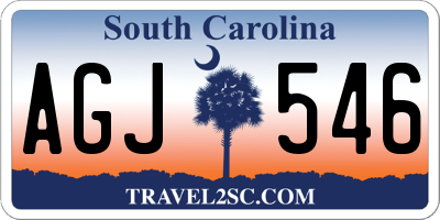 SC license plate AGJ546