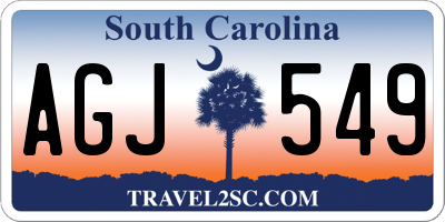 SC license plate AGJ549
