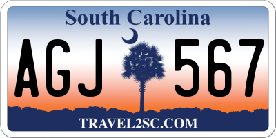 SC license plate AGJ567