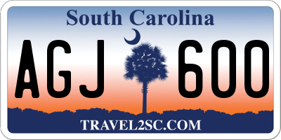 SC license plate AGJ600