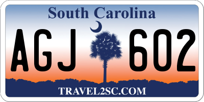 SC license plate AGJ602