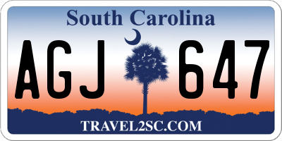 SC license plate AGJ647