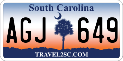 SC license plate AGJ649