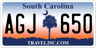 SC license plate AGJ650