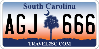 SC license plate AGJ666