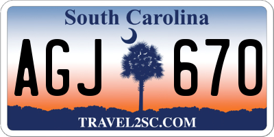 SC license plate AGJ670