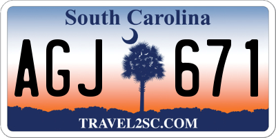 SC license plate AGJ671