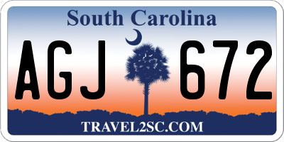 SC license plate AGJ672