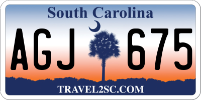 SC license plate AGJ675