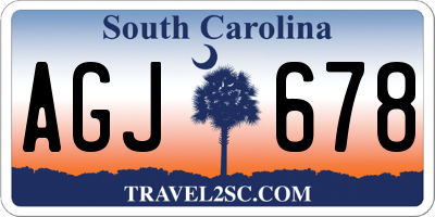 SC license plate AGJ678