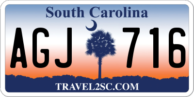 SC license plate AGJ716