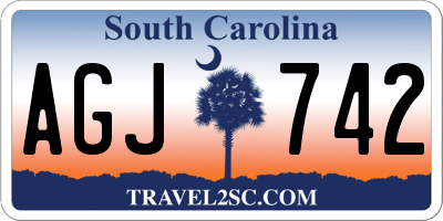 SC license plate AGJ742