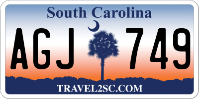 SC license plate AGJ749
