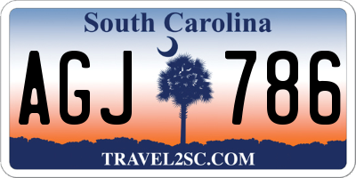 SC license plate AGJ786