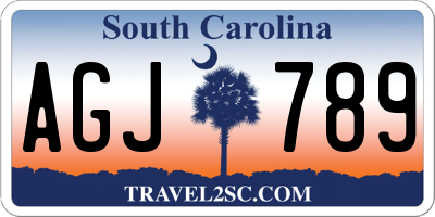 SC license plate AGJ789