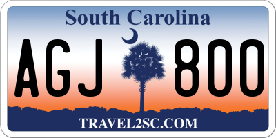 SC license plate AGJ800