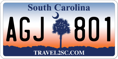 SC license plate AGJ801