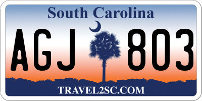 SC license plate AGJ803