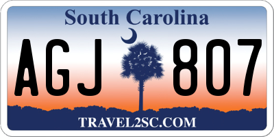 SC license plate AGJ807