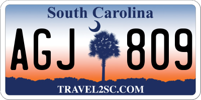 SC license plate AGJ809