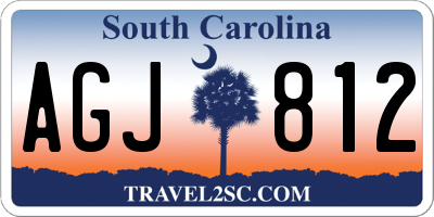 SC license plate AGJ812