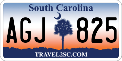SC license plate AGJ825