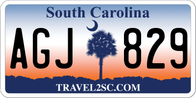 SC license plate AGJ829