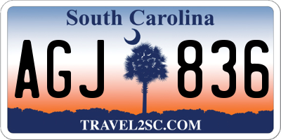 SC license plate AGJ836