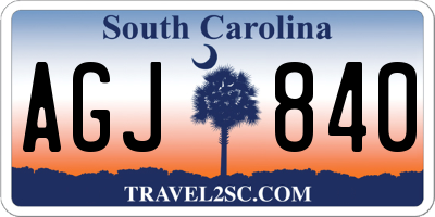 SC license plate AGJ840