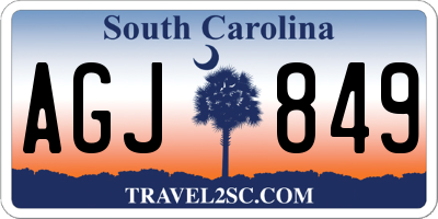 SC license plate AGJ849