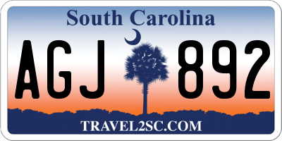 SC license plate AGJ892