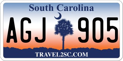 SC license plate AGJ905