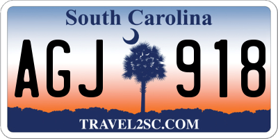 SC license plate AGJ918