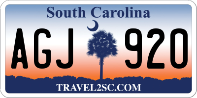 SC license plate AGJ920