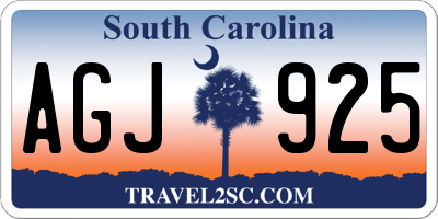 SC license plate AGJ925