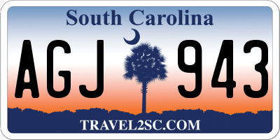 SC license plate AGJ943