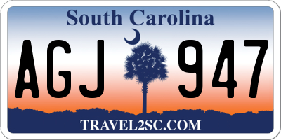 SC license plate AGJ947