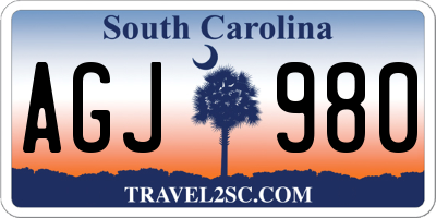 SC license plate AGJ980