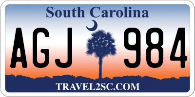 SC license plate AGJ984