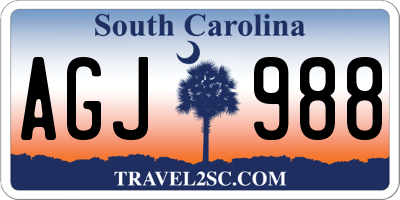 SC license plate AGJ988