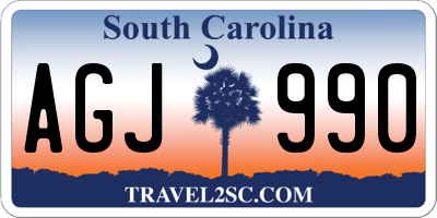SC license plate AGJ990
