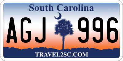 SC license plate AGJ996